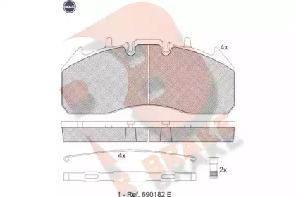 Комплект тормозных колодок, дисковый тормоз R BRAKE RB1831 G